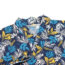 Mon Ange Baby Yukata, Jinbei, Romper, Small Flower Pattern, Boys, Girls, Summer, Festival, Fireworks, Loungewear, Pajamas, Present, Room Wear, Jinbei Romper, Navy X Leaf