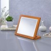 HomeRoots Brown Rectangle Makeup Shaving Tabletop Mirror
