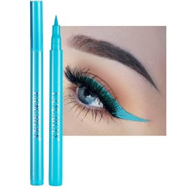 Blue Eyeliner, Waterproof Coloured Eyeliner Pencil, Long Lasting Liquid Eyeliner, Matte High Pigmented Quick Dry, Professional Liquid Eye Liner Christmas Eye Makeup for Women