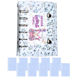 Archtypes Transparent Transparent Clear A7 m6 Mini 6 Binder Mini 6 Hole Removable Girl Notebook Sticker Pad (TWIN Popn Binder Star 10 Refills Set)