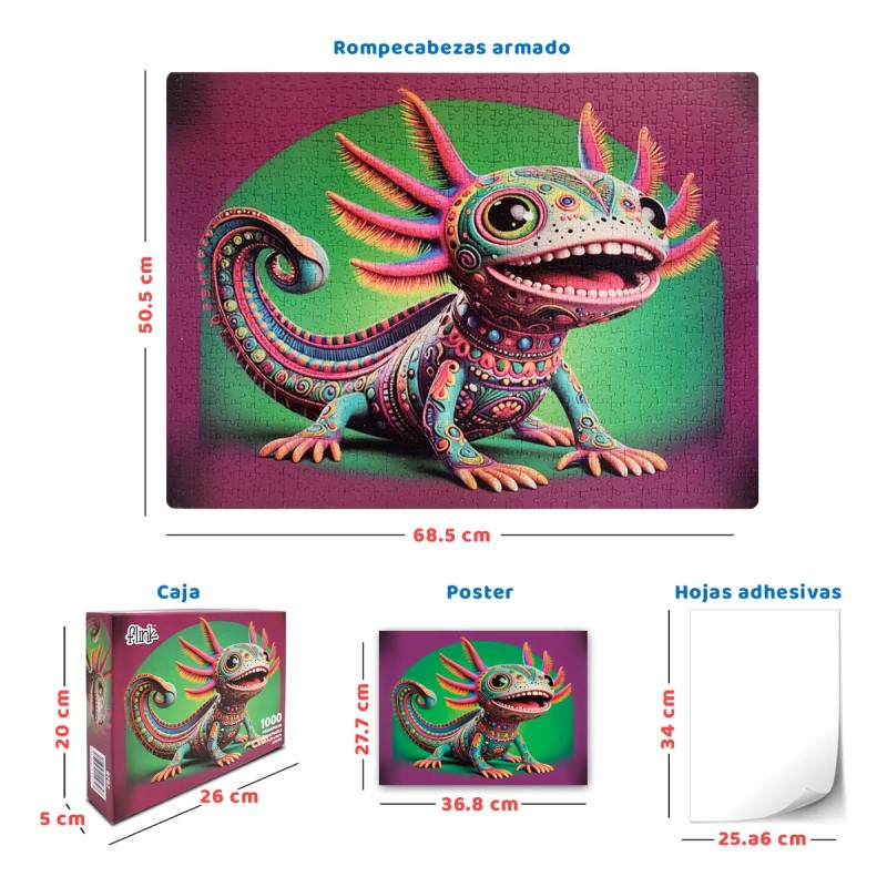 Rompecabezas Ajolote Alebrije 1000 Piezas Flink