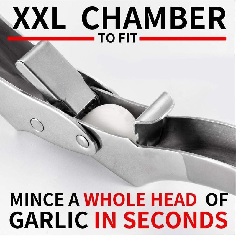 Premium Garlic Press, Stainless Steel, Easy to Clean Garlic Mincer,