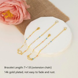 LINY Matching Aunt and Niece Bracelets for 2, Sun and Moon Gifts for Niece Auntie, Aunt and Niece Gifts Christmas Birthday Gift (Aunt & Niece Bracelet)