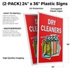 Dry Cleaners (2-Pack) 24" x 36" Plastic Signs | Sign