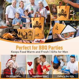 KEZKALS Gifts for Men, BBQ Blanket for Resting Meat 21.6'', Birthday Gifts for Men, Him, Smoker Insulated Grill Meat Resting Blanket for Brisket, Beef, Turkeys, Mens Gifts for Husband Dad, Stocking Stuffers for Mens Adults