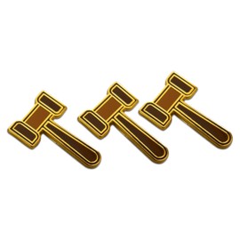 Novel Merk Lawyer & Judge – Icons Lapel Pin, Hat Pin & Tie Tack Set - with Clutch Back (3- Gavel)