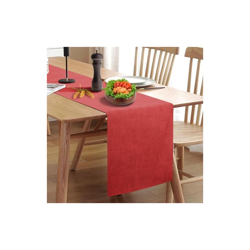 Rinpon Waterproof Wipeable Table Runner, Thick Farmhouse Table Runner, Dresser