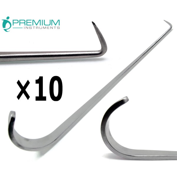 PREMIUM INSTRUMENTS 10 Pcs Jackson Trachea Tenculum Hook 6" Surgical