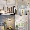 IkirourI Pendant Light Fixtures, 7inch Modern Glass Pendant Lighting, Brushed