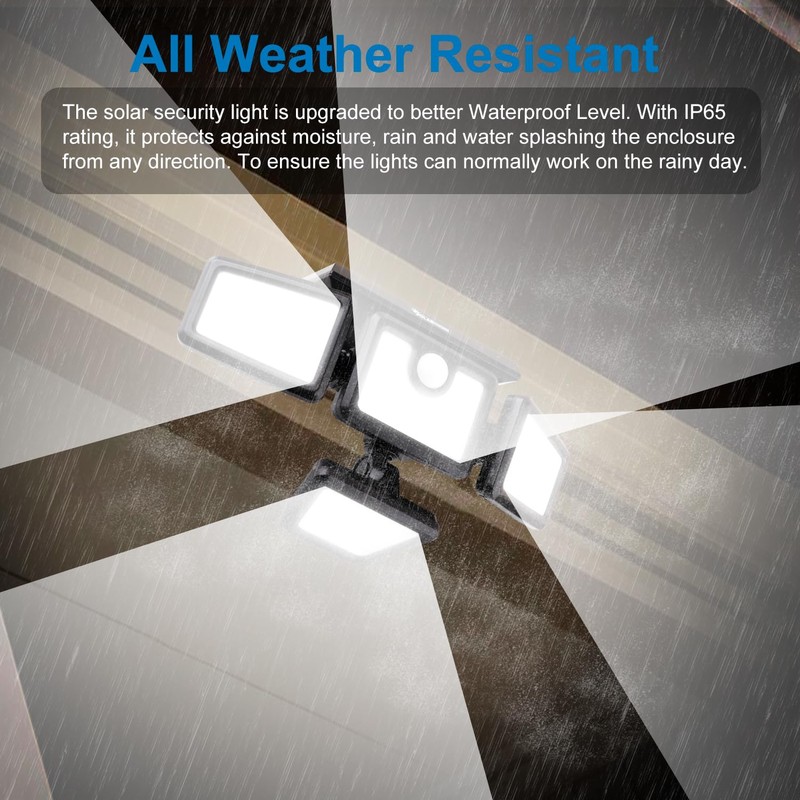 AmeriTop Solar Lights Outdoor, 2 Pack LED High Brightness Cordless