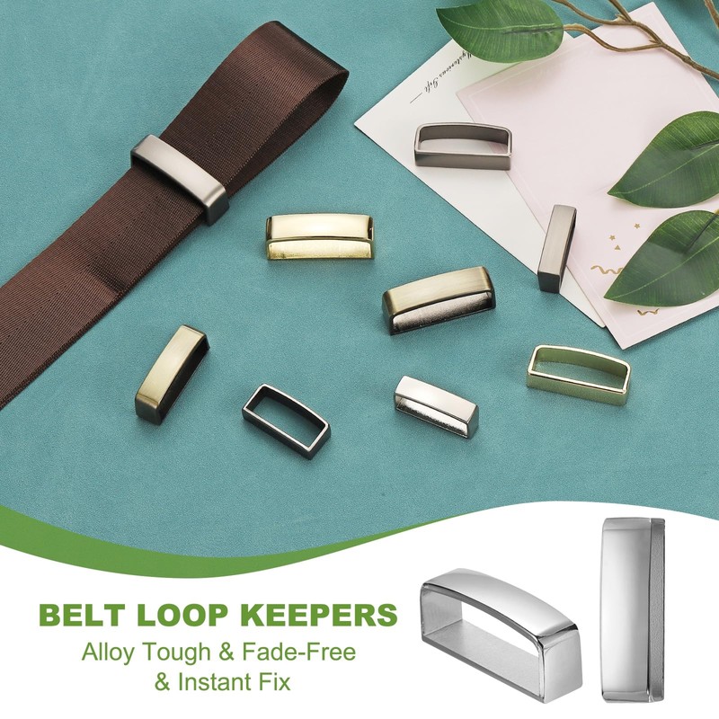 PATIKIL 1-1/4 Inch 40mm Belt Loop Keepers, Alloy Belt Strap