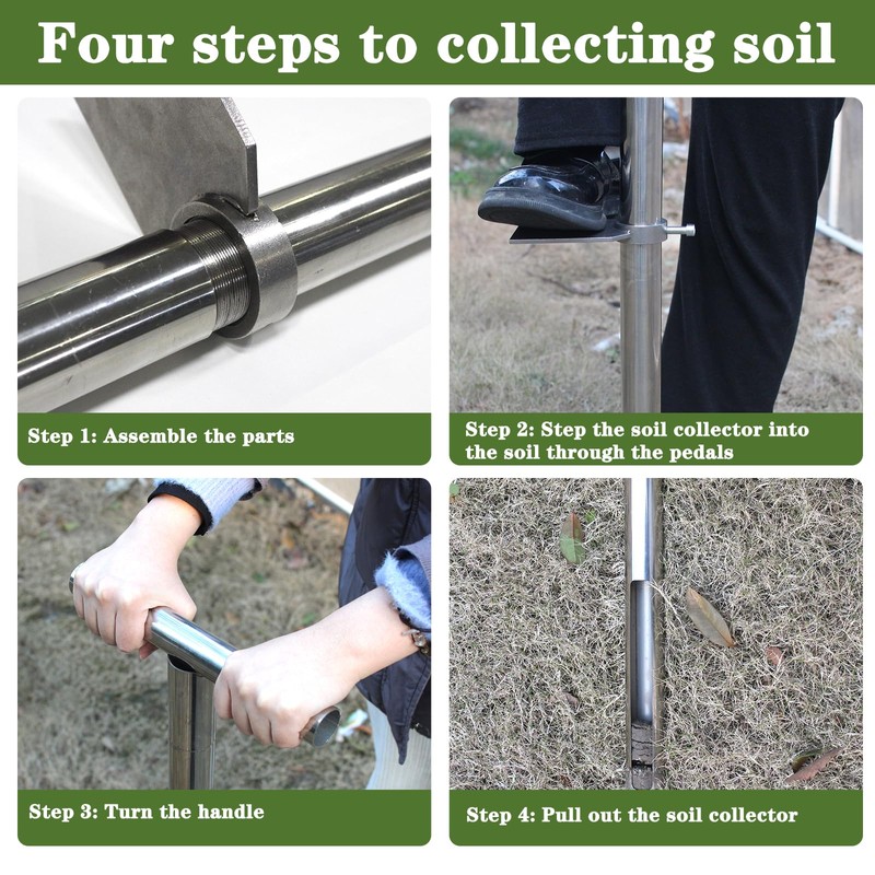 36 Inch Soil Sampler Probe, Stainless Steel Soil Sampling Tube