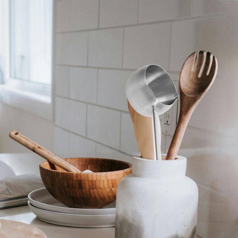 Luxshiny Stainless Steel Soup Ladle With Pour Spout Long Handle