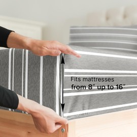 Sábana bajera ajustable individual individual individual – Ropa de cama ultra suave de lujo con bolsillos de 8 a 16 pulgadas de profundidad, transpirable y sin arrugas, fácil de cuidar, resistente a