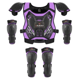 Kids Dirt Bike Gear Armor Vest Suit, Motorcycle Chest Protector with Knee Elbow Pads, Youth Riding Protective Gear for Motocross Cycling Skating Ski Off-Road