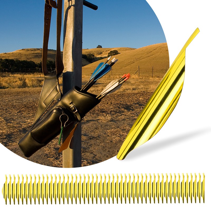 50Pcs 2.4in Arrows Vanes DIY Spiral Feather Wing Competitive Bow