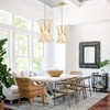 Untrammelife Modern Drum Pendant Light,Luxe Hand-Wrapped Bleached Natural Rope Hanging