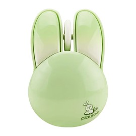 Gabongcui mouse inalámbrico, forma de hámster, 2.4 GHz, alcance inalámbrico de 15 m, peso de 60 g, longitud de 3.7 pulgadas, conectividad USB, verde