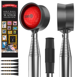 XSMSGO 9Ft/12Ft Telescopic Stainless Steel Golf Ball Retriever for Water, High Durability Double Sided Golf Ball Picker Upper, Men's and Women's Golf Accessories Gifts.