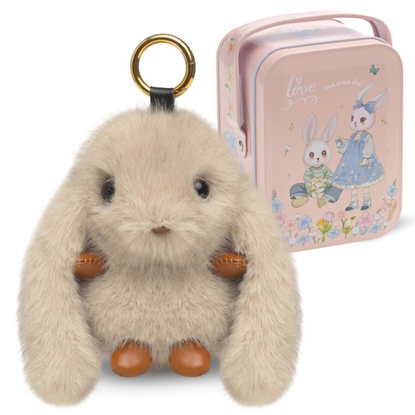 Bunny mimi Keychain with Box, Bunny Keychain with Tin, BunnyCute