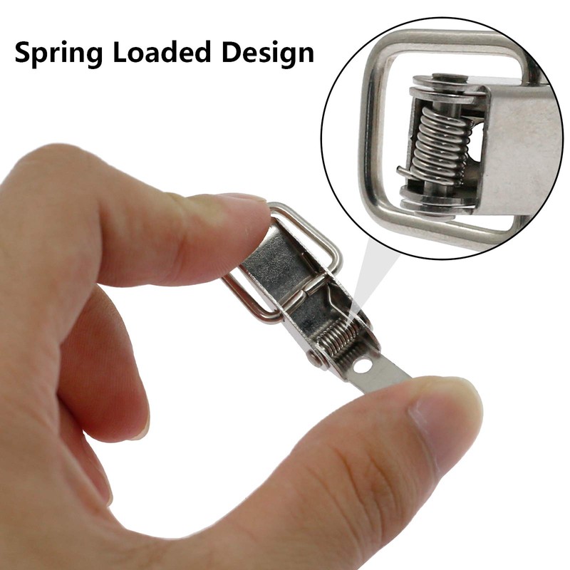 Zorfeter Small Stainless Steel Spring Loaded Toggle Lock Clasp Buckle