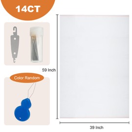 Large Size Cross Stitch Fabric 59 by 39 Inch, Classic Cross 14 Count Aida Cloth,Stitch Fabric for DIY Handicrafts, Handmade,Craft Embroidery (14 CT 59 x 39In)