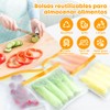 12Pcs Bolsas Reutilizables para Alimentos Herméticas y Ecológicas (Verde, 28x26cm)