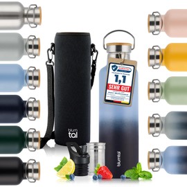 Blumtal Thermos Flask 1 L – Double-Walled Stainless Steel Drinking Bottle 1 L – Insulated Flask 1 L BPA Free – Stainless Steel Drinking Bottle 1 L – Thermal Water Bottle 1 L – Thermos 1 L – Grey