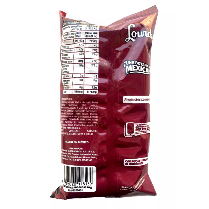 Lourdes 8-Pk Lourdes Tostaditas Adobadas 70g/2.46oz