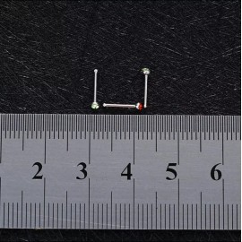 TheNoseyJeweler 5 Piece Lot of Surgical Steel Pin Shaped Silver Nose Rings Clear Color 20G Studs