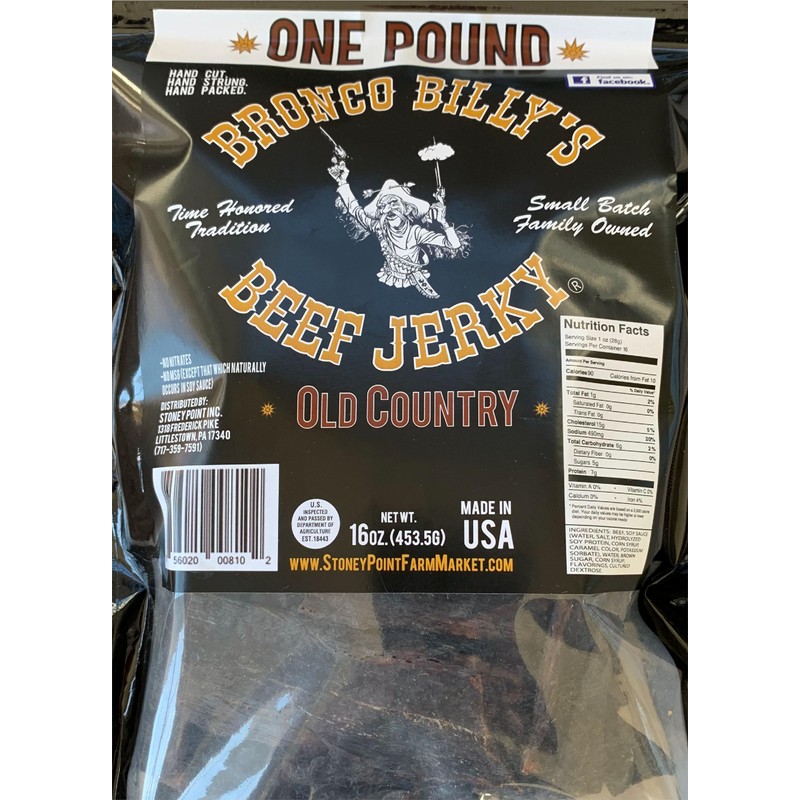 Bronco Billy's Beef Jerky Hickory Smoked Old Country One Pound