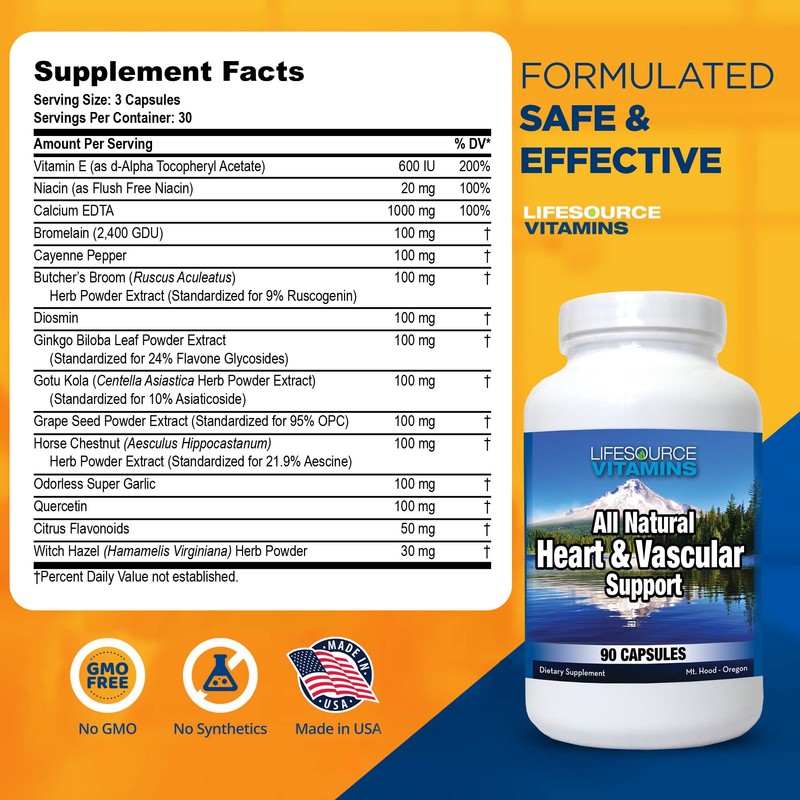 LifeSource Vitamins Heart and Vascular Support 90 Capsules