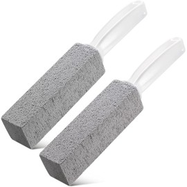 2 PCS Cepillo de Inodoro de Piedra Pómez,Piedra Pomez para Baño con Mango,Cepillo de Limpieza de Inodoro de Piedra pómez para Manchas de Agua Dura en Inodoros,Parrillas (Gris x 2)