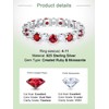 Ruby Band Rings for Women 925 Sterling Silver July Birthstone
