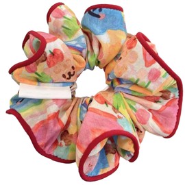 Cute Lace Trim French Hair Scrunchies For Women Girls Vintage Floral Hair Ties Hairband Elastic Ponytail Holder Headband Soft