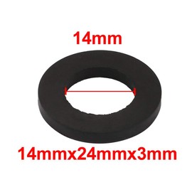 TOP-VIGOR 10Pcs Rubber Flat Washers, 24mm OD 14mm ID 3mm Thickness Heavy Duty Black Rubber Grommet Vibration Damping Pads Sealing Gasket Washers for Faucet Pipe Water Hose Fastener Bolt