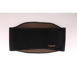 Copper Compression Lower Back Waist Brace - Black - Small/Medium - 2 Units