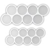 16 Cavity Set of 1.25'' 1.5'' Shiny Flat Circle Silicone