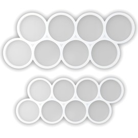 16 Cavity Set of 1.25'' 1.5'' Shiny Flat Circle Silicone Mold - 2 PCS Flat Circular Keychains, Silicone Pendant Keychain Resin Molds, Pendant Magnet Earring Molds