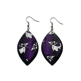 Nightmare Before Christmas Zero 2 Inch Faux Leather Earrings Layered