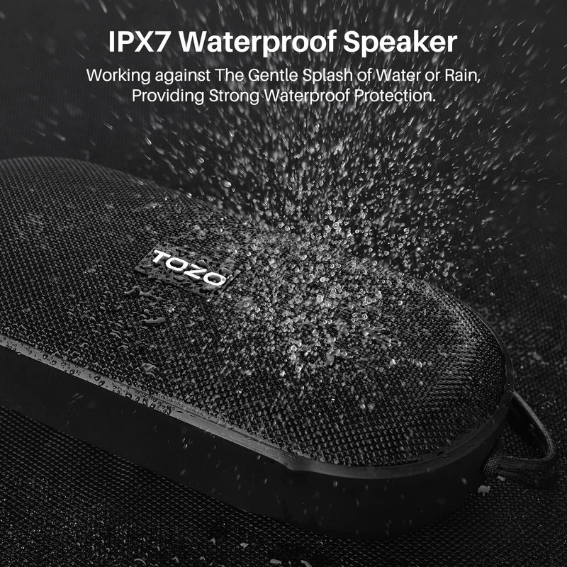 TOZO Bluetooth 5.3 Speaker Wireless Dual Pairing Two Speakers IPX7