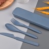 Travel Utensils with Case, Reusable Plastic Cutlery, Travel Cutlery Set,