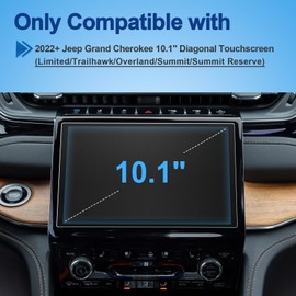 Coleya Anti-Glare Matte for Jeep Grand Cherokee 2022-2025 Screen Protector, (Limited/Overland/Summit/Summit Reserve/Trailhawk) 10.1-inch Touchscreen, 9H Tempered Glass 2025 Grand Cherokee Accessories