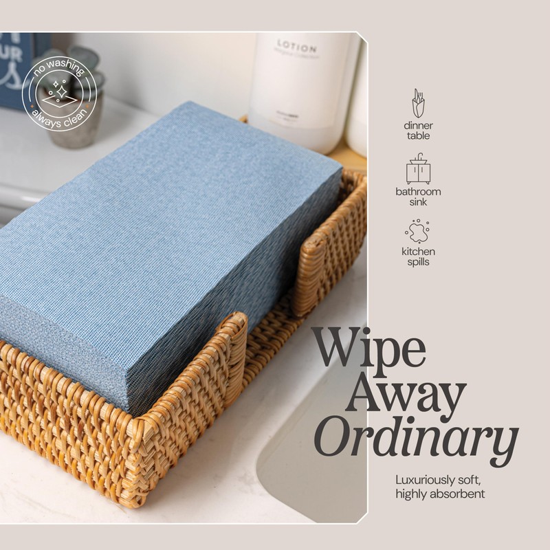 Disposable Cloth-Like Paper Napkins, 200 Pack 12" x 17" Linen-Feel