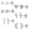 VEEDOFA Silver Stud Earrings for Women, Hypoallergenic 925 Sterling Sliver