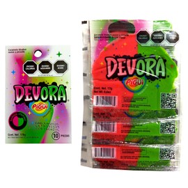 Pigüi Devora Tira Sandía Pepino - Caramelo suave y picosito sabor sandía y pepino - 10 piezas - 170 g