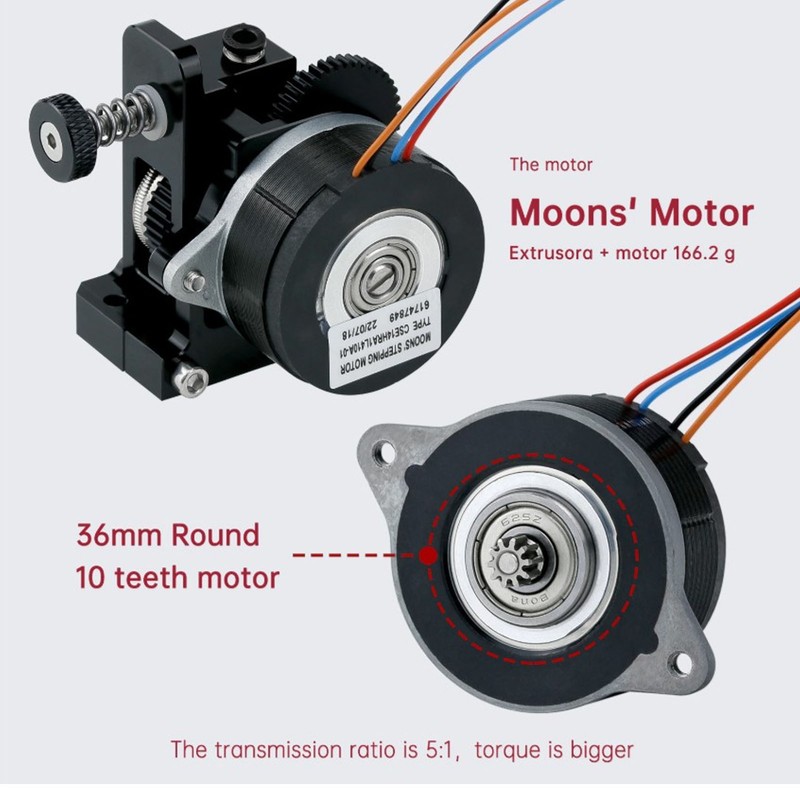 3D Printer Extruder Motor Hardened Steel Reduction Gear 1.8° 1A