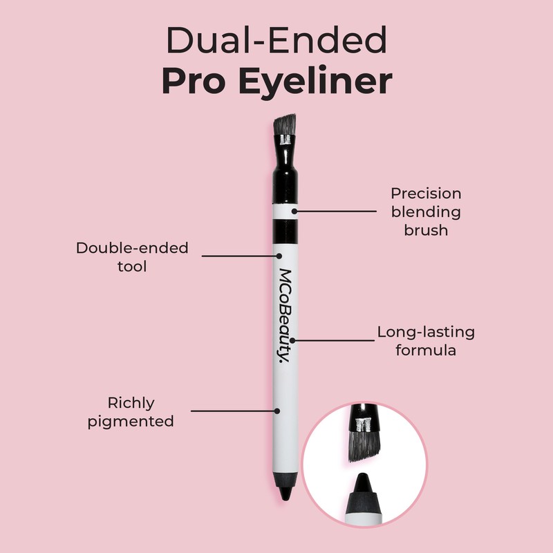 MCoBeauty - Dual-Ended Pro Eyeliner - Rich Black Pencil with
