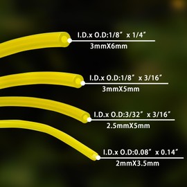 DemJamr 4 Sizes Premium Petrol Fuel Line, Each 5 Feet Long Hose for Poulan, Craftman, Chainsaw, String Trimmer and Blower, Fuel Line Hose Kit