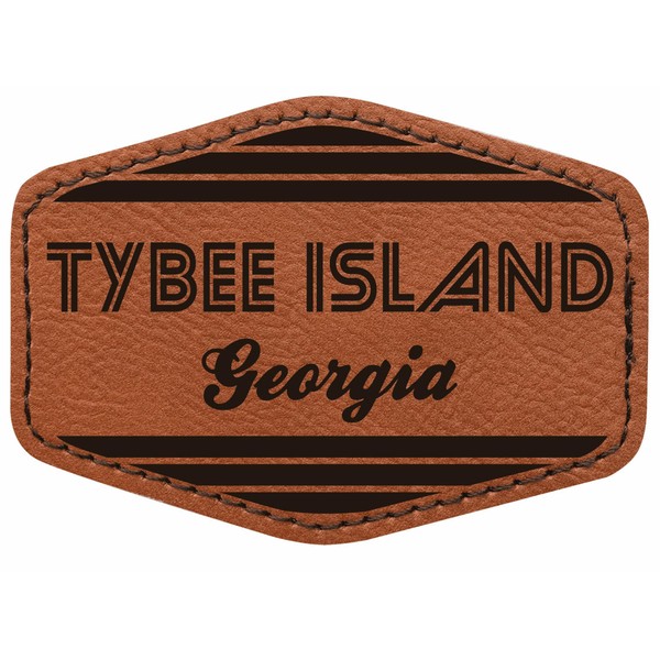 Tybee Island Georgia City Retro Souvenir 2x3 Hexagonal Iron-on Leatherette